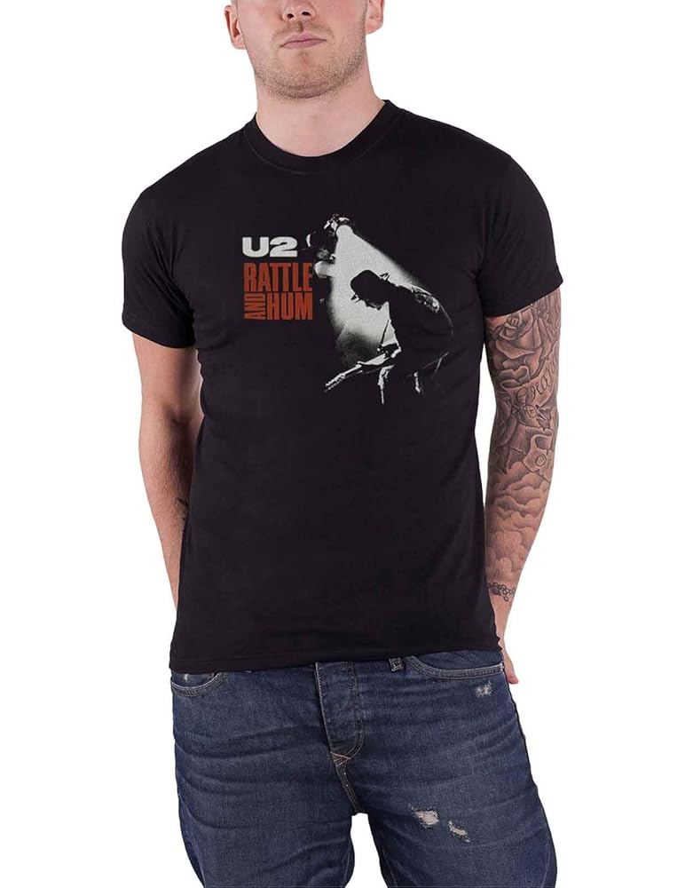 Amazon.com: U2 T Shirt Rattle & Hum Album Cover Band Logo
